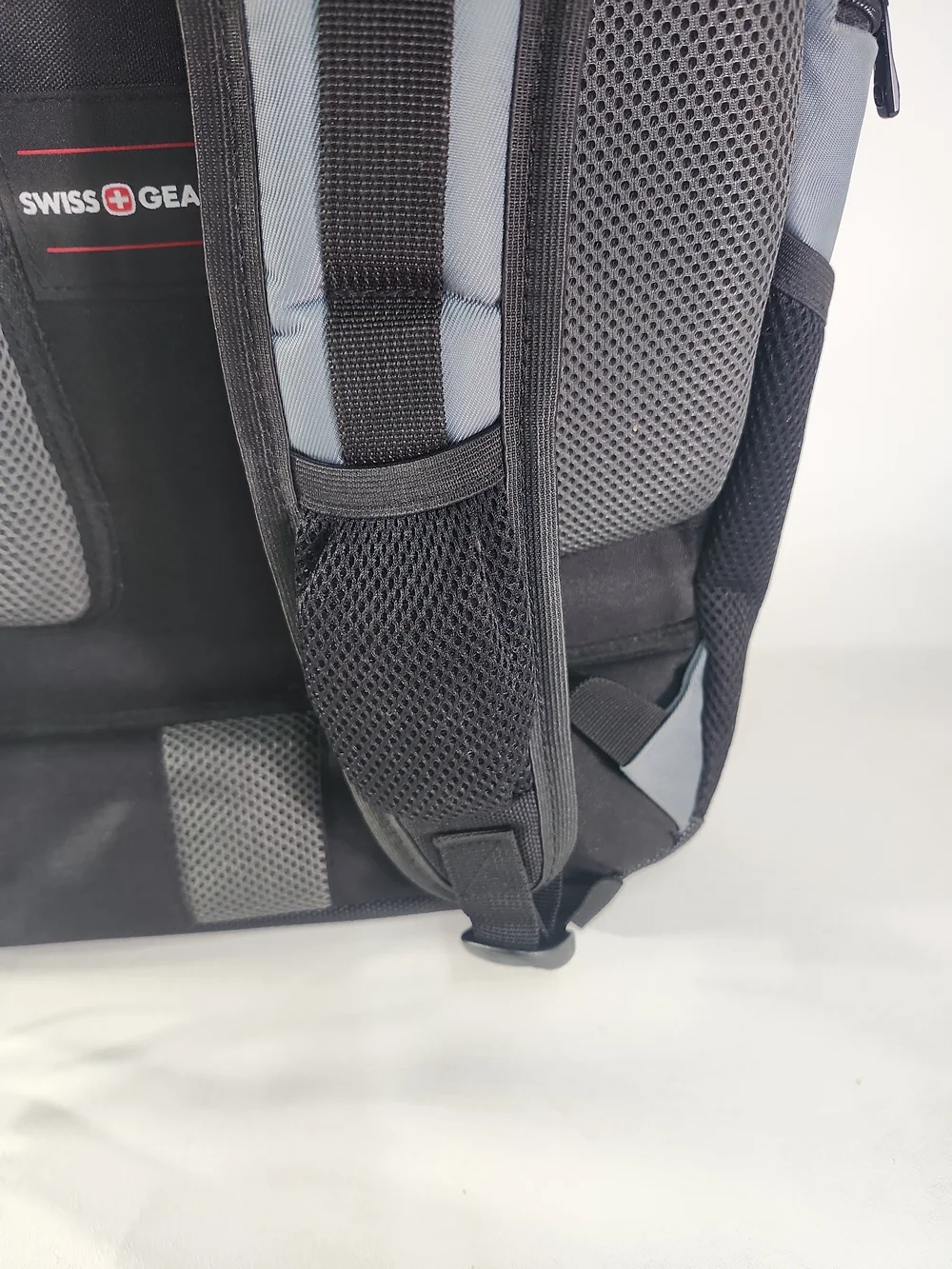 Men's Gray & Black Travel Backpack with Red Accents